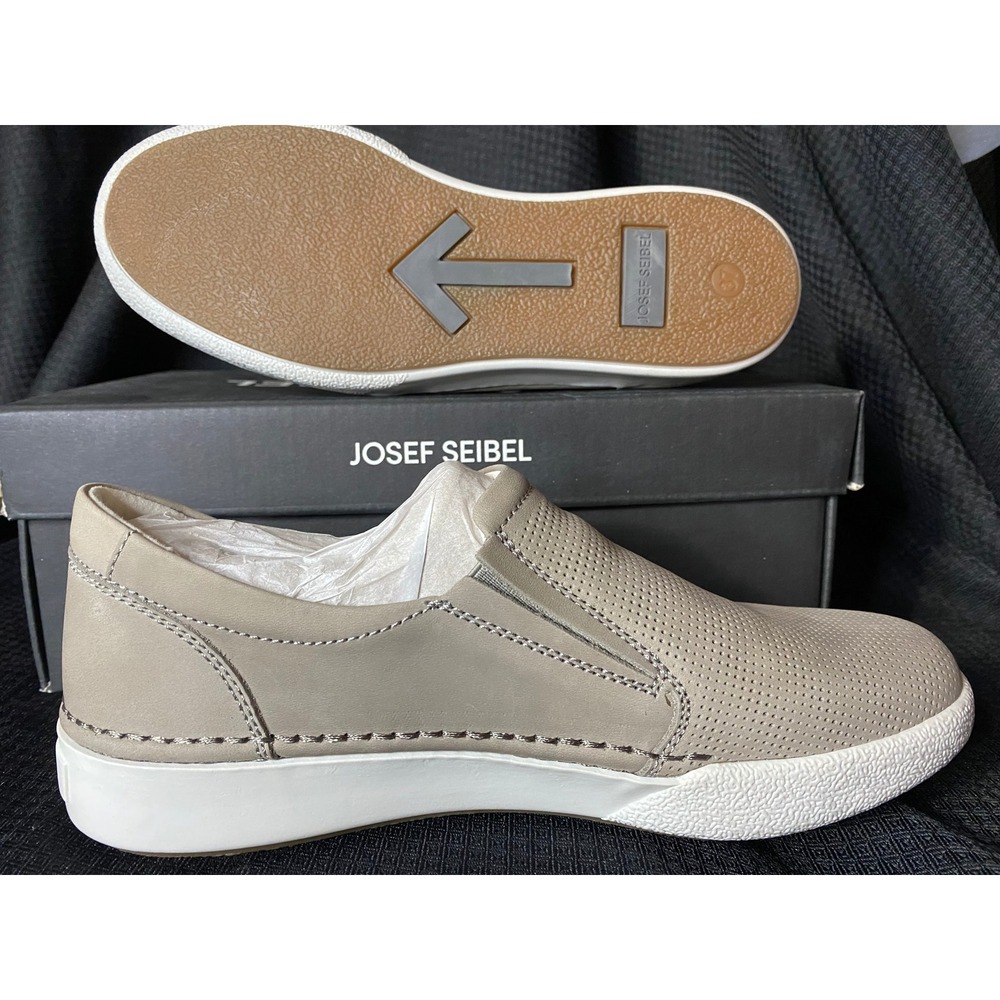 Josef Seibel Claire 20 Grey Leather Slip On Sneakers 69920-724710 Size 37 NEW